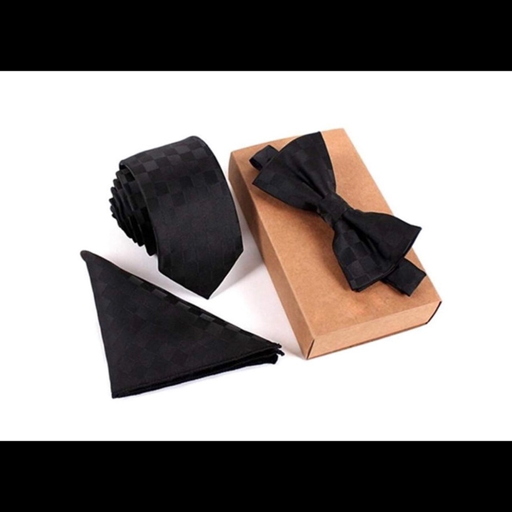 Necktie Bowtie Square Towel For Wedding Party Set